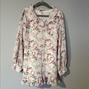 Janie and Jack Floral Ruffle Long Sleeve Romper - size 7